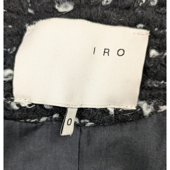 Iro Tweed Pattern Boucle Black & White Jacket Size 0 - Picture 5 of 8